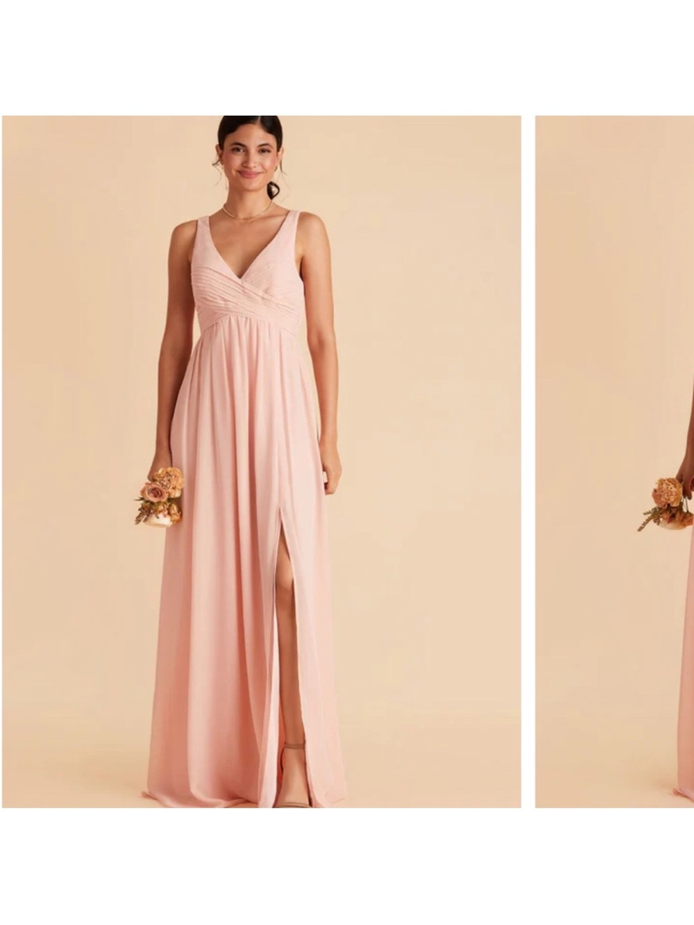 Birdy Grey Blush Pink Chiffon Laurie Maxi Dress M - Picture 5 of 10
